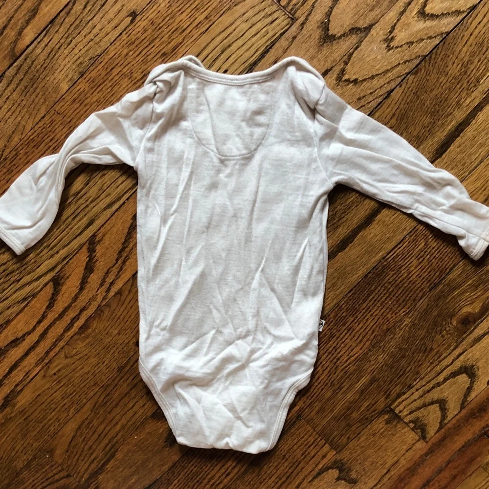Long-Sleeve White Baby One-Piece Bodysuit